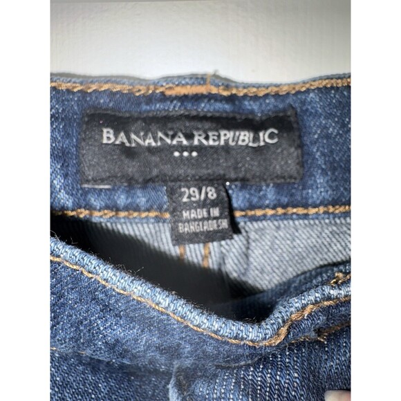 Banana Republic Jean Shorts Size 29 8 Girlfriend Dark Wash Blue Denim NWT - Picture 3 of 7